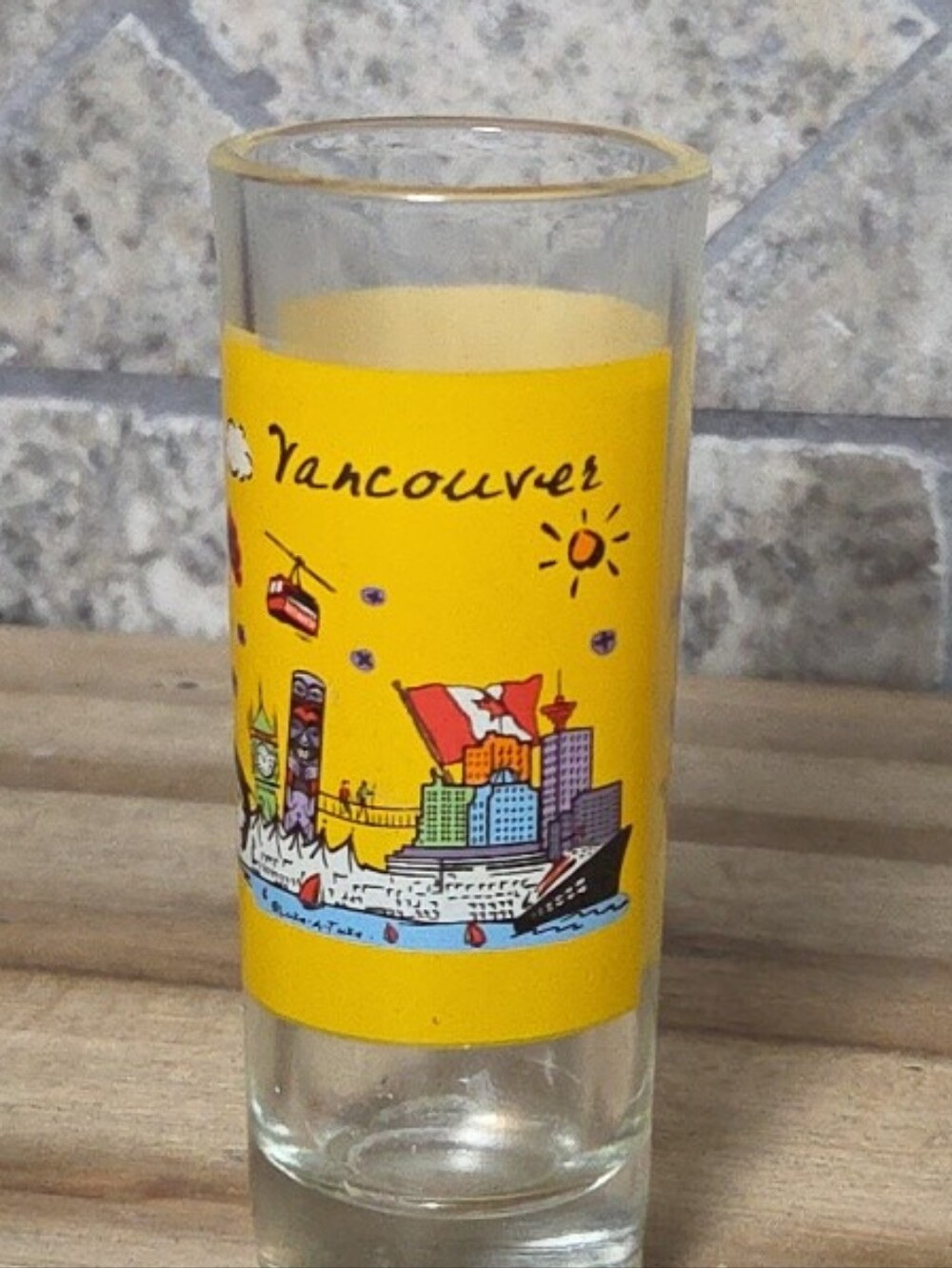 Vancouver Souvenir Yellow Glass Tumbler